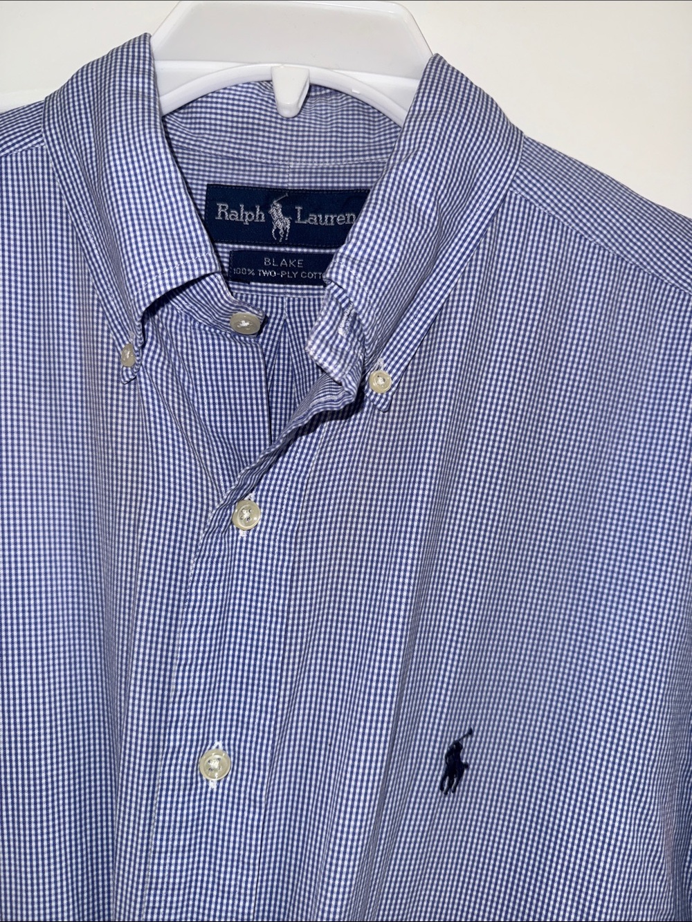 Ralph Lauren Light Blue Cotton Button-Up Dress Shirt